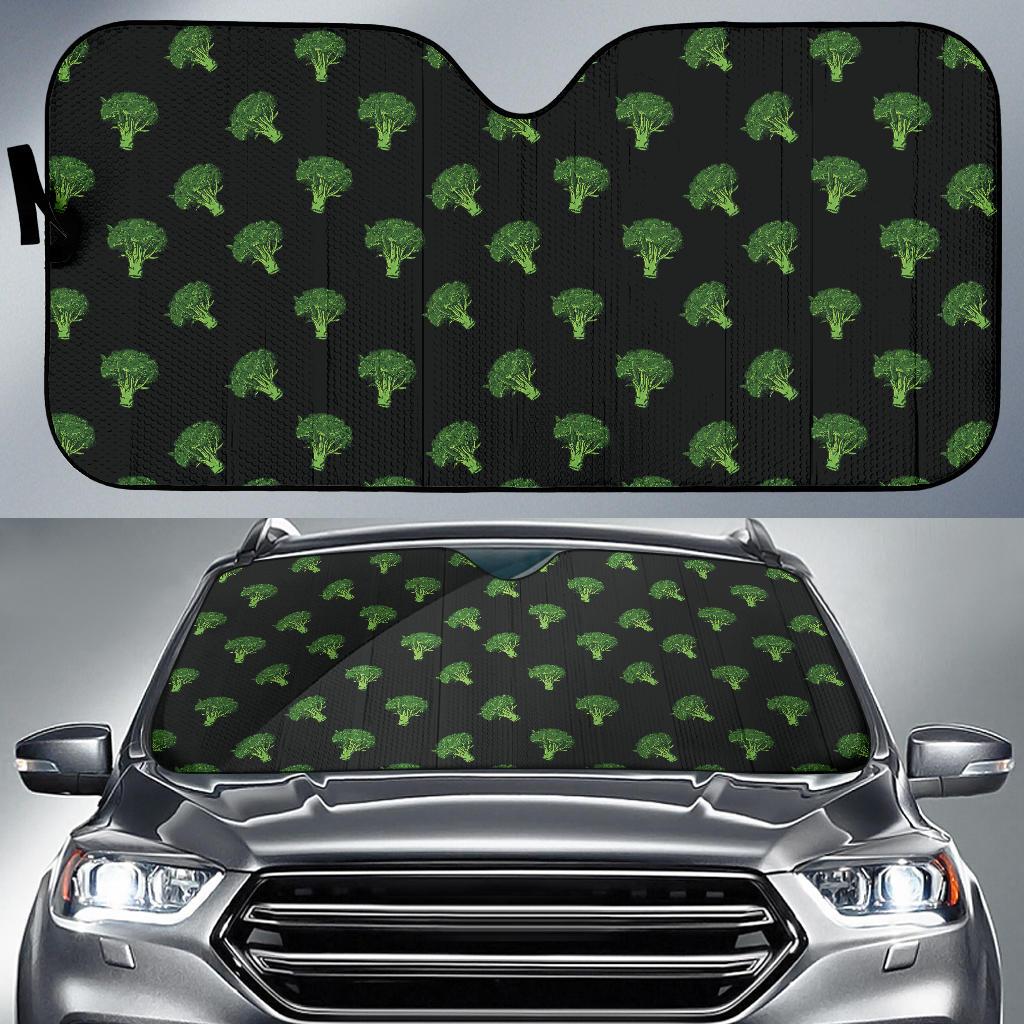 Broccoli Pattern Print Design 04 Car Sun Shade-JORJUNE.COM