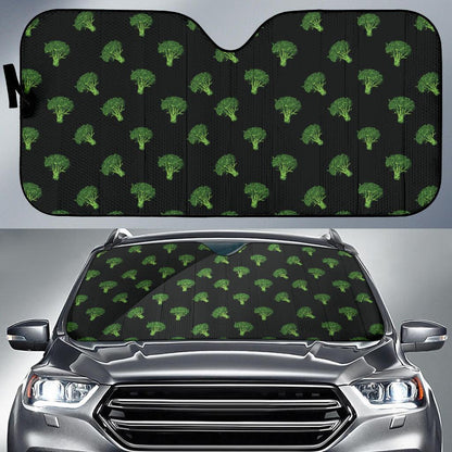 Broccoli Pattern Print Design 04 Car Sun Shade-JORJUNE.COM