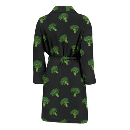 Broccoli Pattern Print Design 04 Men Bathrobe-JORJUNE.COM
