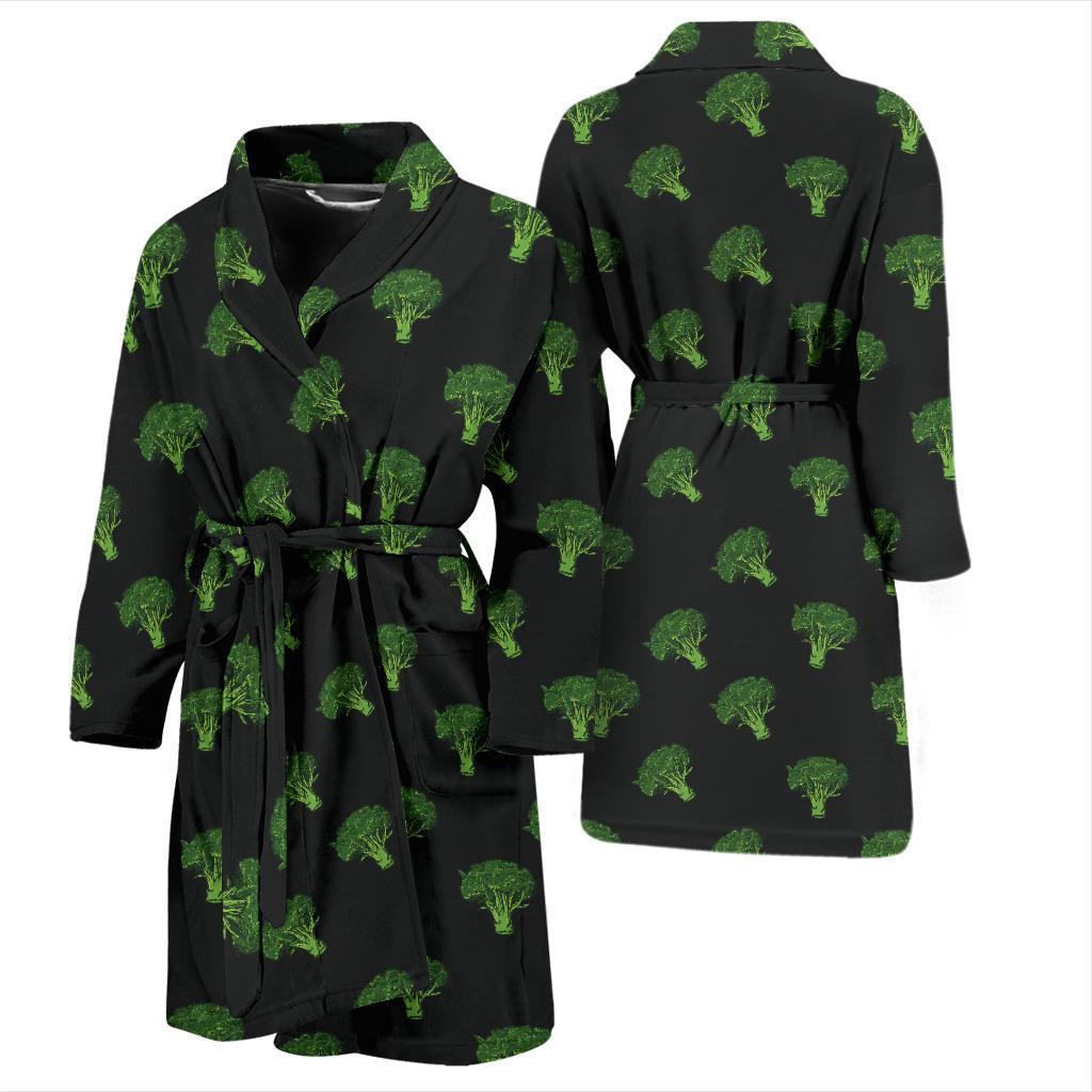 Broccoli Pattern Print Design 04 Men Bathrobe-JORJUNE.COM