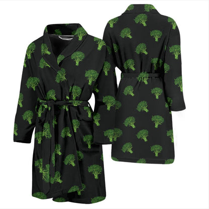 Broccoli Pattern Print Design 04 Men Bathrobe-JORJUNE.COM