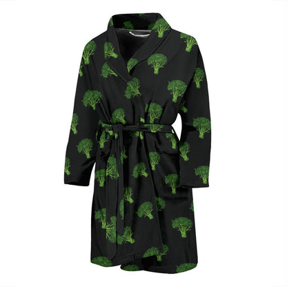 Broccoli Pattern Print Design 04 Men Bathrobe-JORJUNE.COM