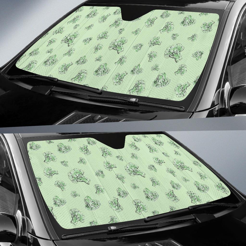 Broccoli Pattern Print Design 05 Car Sun Shade-JORJUNE.COM