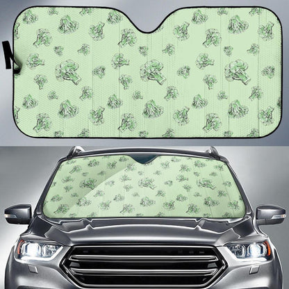 Broccoli Pattern Print Design 05 Car Sun Shade-JORJUNE.COM
