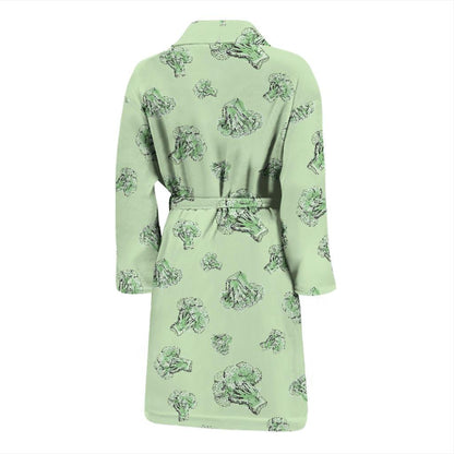 Broccoli Pattern Print Design 05 Men Bathrobe-JORJUNE.COM