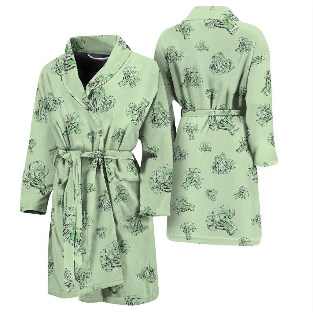 Broccoli Pattern Print Design 05 Men Bathrobe-JORJUNE.COM