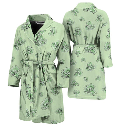 Broccoli Pattern Print Design 05 Men Bathrobe-JORJUNE.COM
