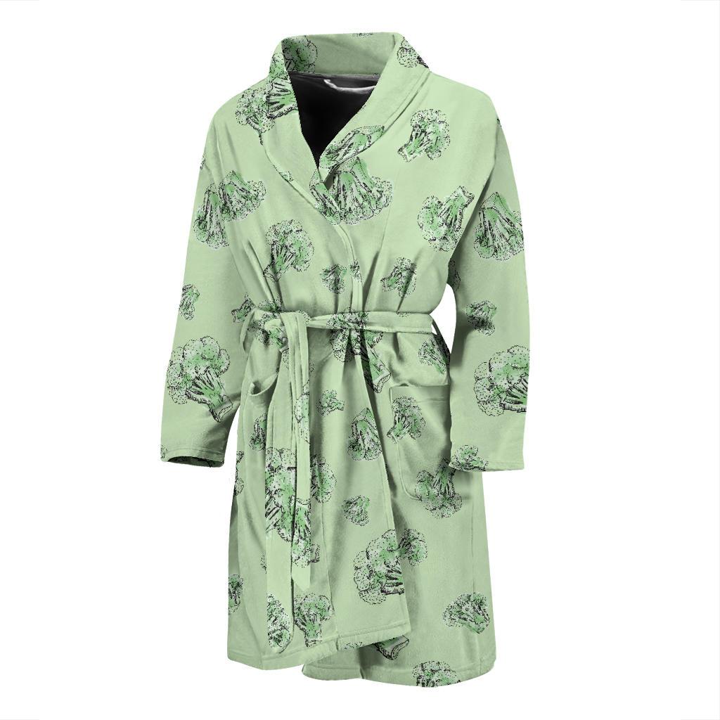 Broccoli Pattern Print Design 05 Men Bathrobe-JORJUNE.COM