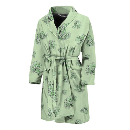 Broccoli Pattern Print Design 05 Men Bathrobe-JORJUNE.COM