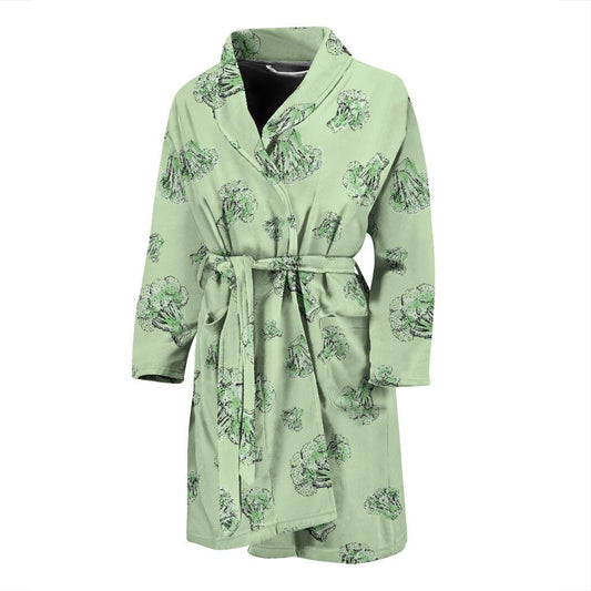 Broccoli Pattern Print Design 05 Men Bathrobe-JORJUNE.COM