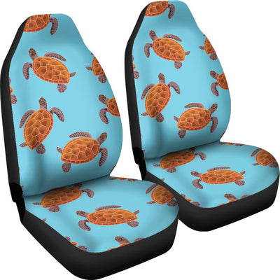 Brow Sea Turtle Print Pattern Universal Fit Car Seat Covers