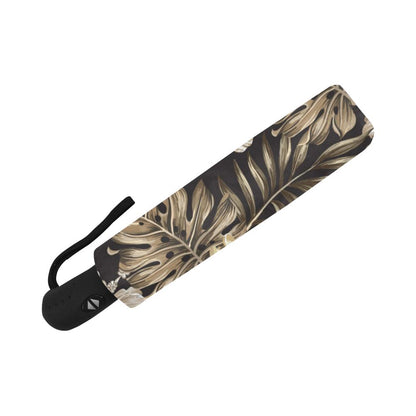 Brown Hibiscus Automatic Foldable Umbrella