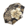 Brown Hibiscus Automatic Foldable Umbrella