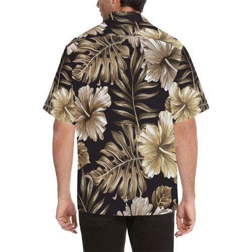 Brown Hibiscus Men Hawaiian Shirt