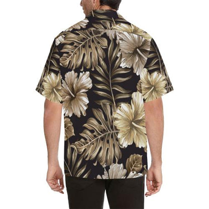 Brown Hibiscus Men Hawaiian Shirt