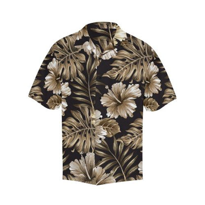 Brown Hibiscus Men Hawaiian Shirt