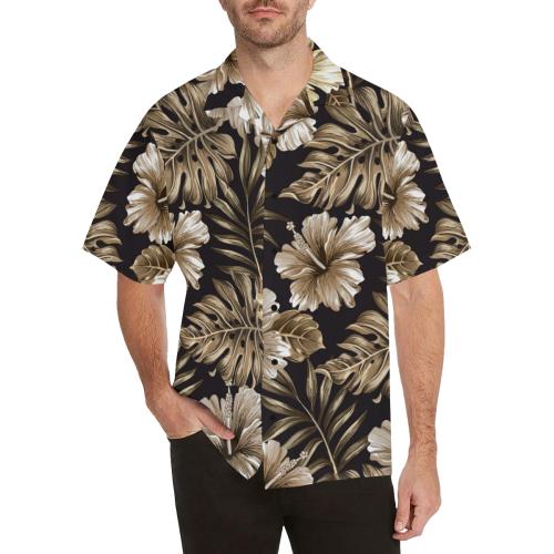 Brown Hibiscus Men Hawaiian Shirt