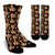 Brown Hibiscus Pattern Print Design HB06 Crew Socks-JORJUNE.COM