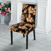 Brown Hibiscus Pattern Print Design HB06 Dining Chair Slipcover-JORJUNE.COM