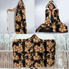 Brown Hibiscus Pattern Print Design HB06 Hooded Blanket-JORJUNE.COM