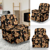 Brown Hibiscus Pattern Print Design HB06 Recliner Slipcover-JORJUNE.COM