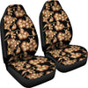 Brown Hibiscus Pattern Print Design HB06 Universal Fit Car Seat Covers