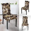 Brown Hibiscus Tropical Dining Chair Slipcover-JORJUNE.COM