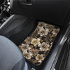 Brown Hibiscus Tropical Front and Back Car Floor Mats