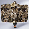 Brown Hibiscus Tropical Hooded Blanket-JORJUNE.COM