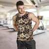 Brown Hibiscus Tropical Men Tank Top