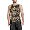 Brown Hibiscus Tropical Men Tank Top