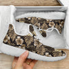 Brown Hibiscus Tropical Mesh Knit Sneakers Shoes