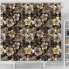 Brown Hibiscus Tropical Shower Curtain