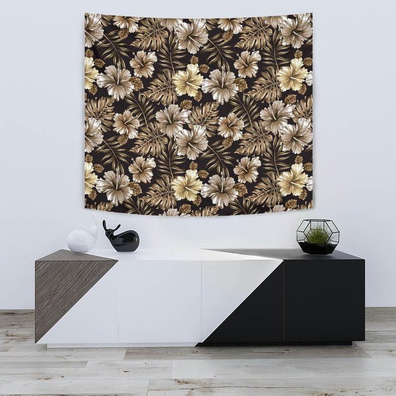 Brown Hibiscus Tropical Tapestry