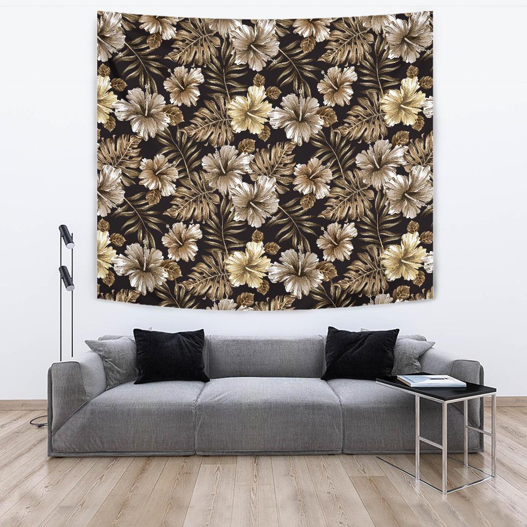 Brown Hibiscus Tropical Tapestry