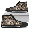 Brown Hibiscus Tropical Women High Top Shoes