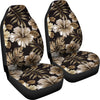 Brown Hibiscus Tropical Universal Fit Car Seat Covers