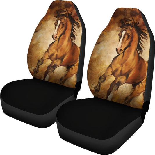 Brown Horse painting Universal Fit Car Seat Covers