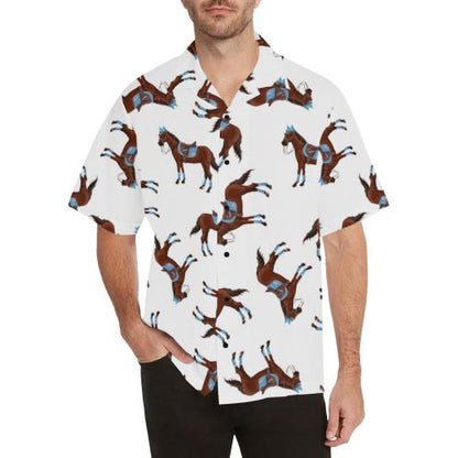Brown Horse Pattern Men Hawaiian Shirt