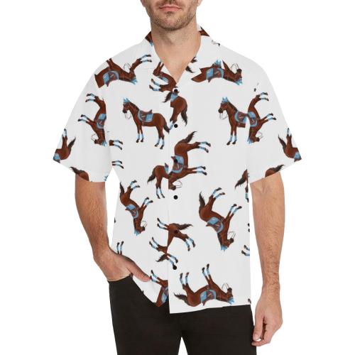 Brown Horse Pattern Men Hawaiian Shirt