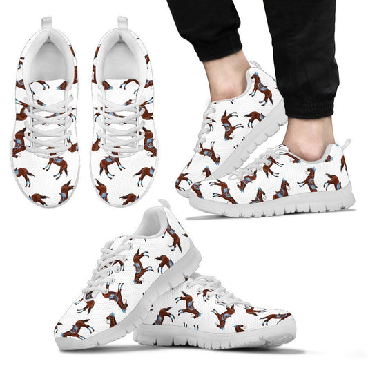 Brown Horse Pattern Men Sneakers