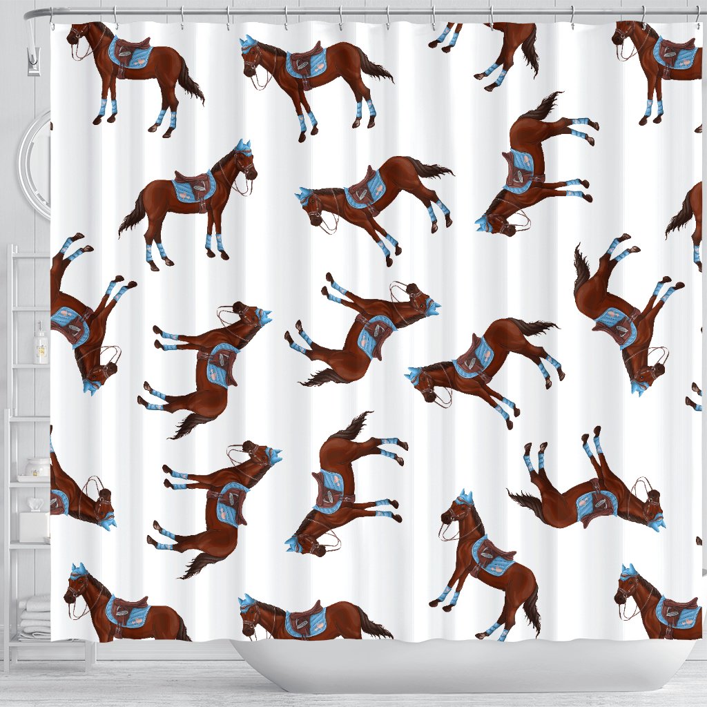 Brown Horse Pattern Shower Curtain - JorJune