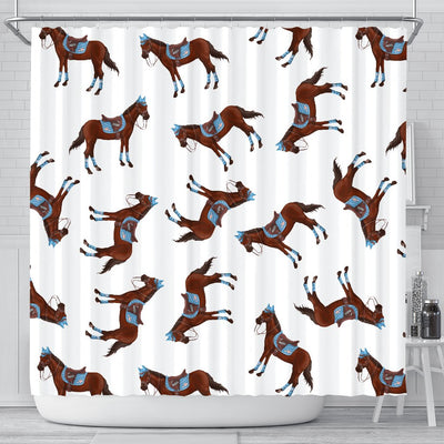 Brown Horse Pattern Shower Curtain