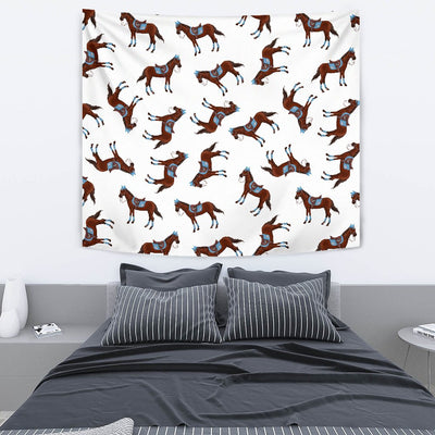 Brown Horse Pattern Wall Tapestry