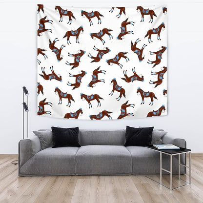 Brown Horse Pattern Wall Tapestry