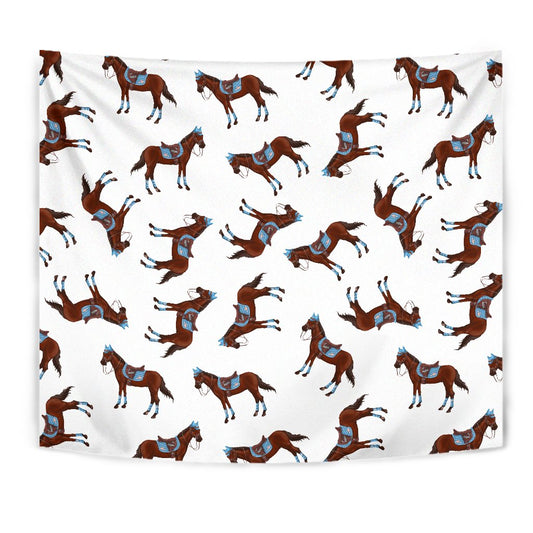 Brown Horse Pattern Wall Tapestry