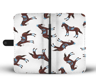 Brown Horse Pattern Wallet Phone Case