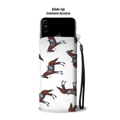 Brown Horse Pattern Wallet Phone Case