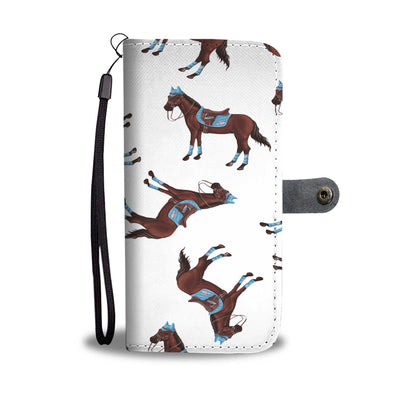 Brown Horse Pattern Wallet Phone Case