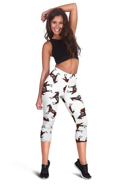 Brown Horse Pattern Women Capris
